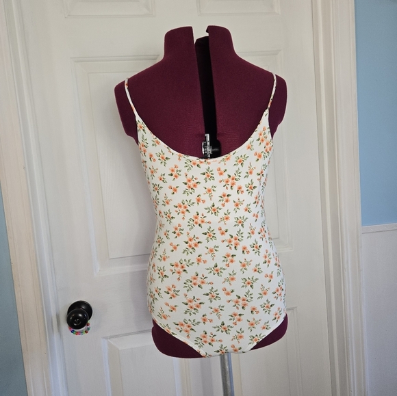 Windsor White & Orange Small Floral Strappy Bodysuit - Picture 4 of 10